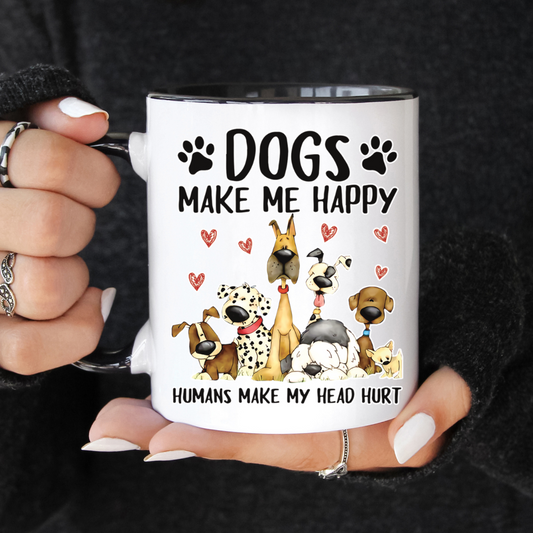 Dogs Make Me Happy Mug