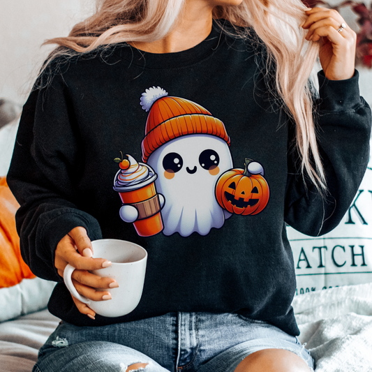 Cute Coffee Ghost | Halloween Sweatshirt